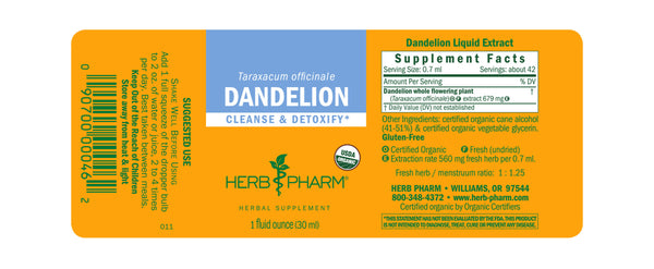 Herb Pharm Dandelion 1oz-Tinctures-The Scarlet Sage Herb Co.