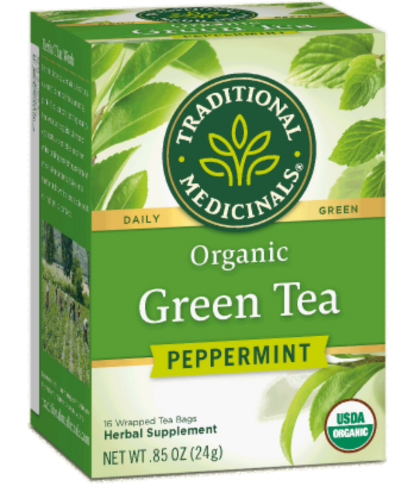 Traditional Medicinals Green Tea Peppermint 16ct-Teas-The Scarlet Sage Herb Co.