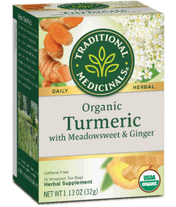 Traditional Medicinals Turmeric Measdowsweet Ginger 16ct-Teas-The Scarlet Sage Herb Co.